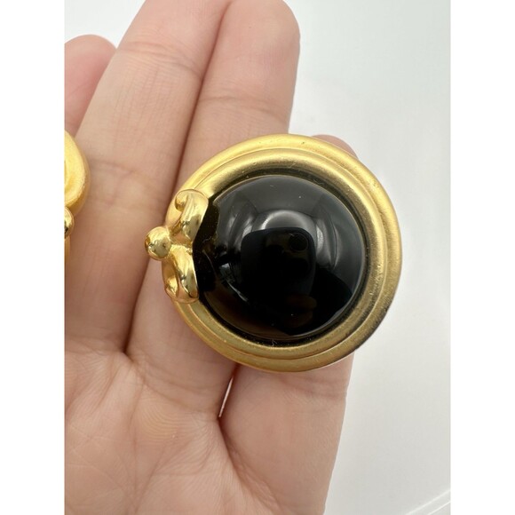Vintage Unsigned Givenchy Gold Tone Clip On Earrings - Picture 3 of 6